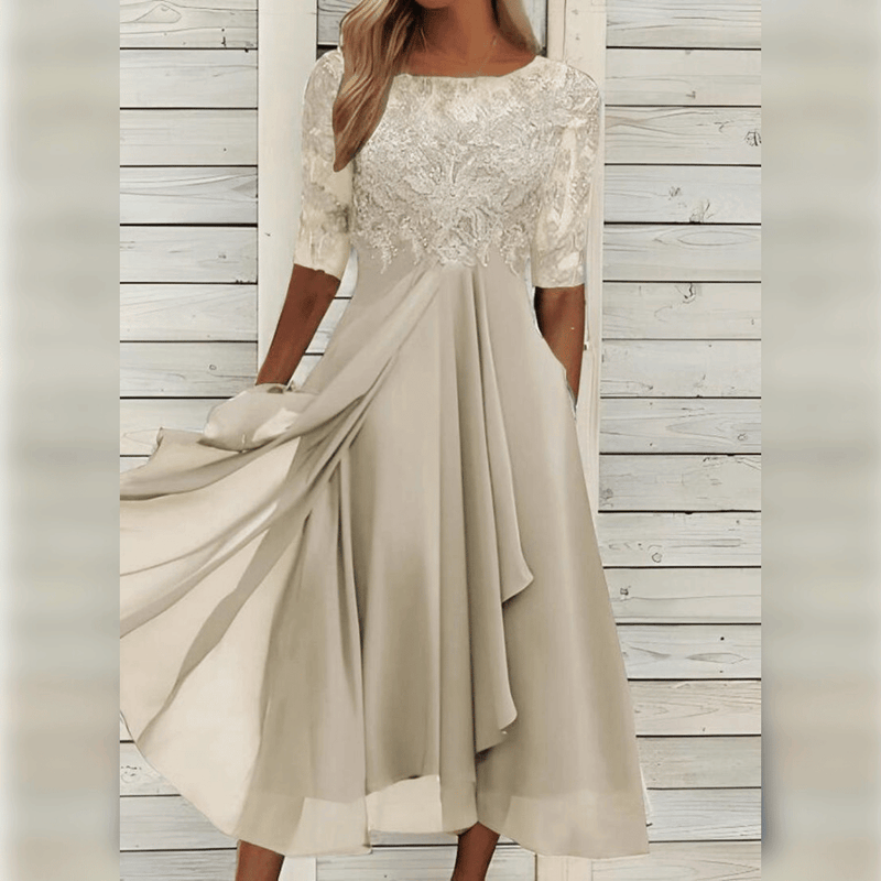 Lacie – Lace Bodice Women's Midi Dress