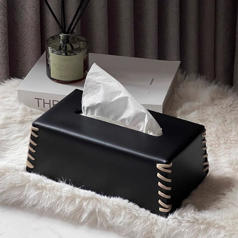 Variant image for Harlo Élite - Luxury Woven Leather Tissue Box Cover with Elegant Design-3
