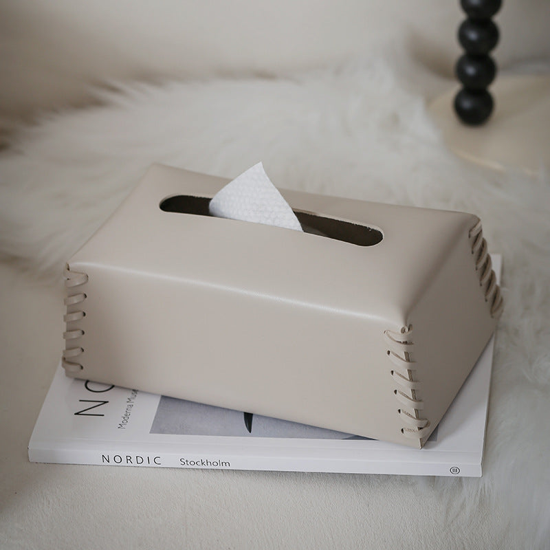 Variant image for Harlo Élite - Luxury Woven Leather Tissue Box Cover with Elegant Design-2
