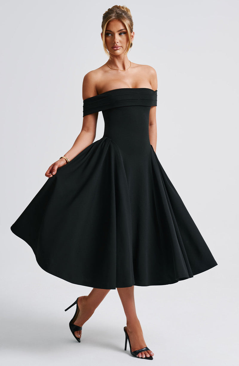 Sienna – Off-Shoulder A-Line Women's Midi Dress