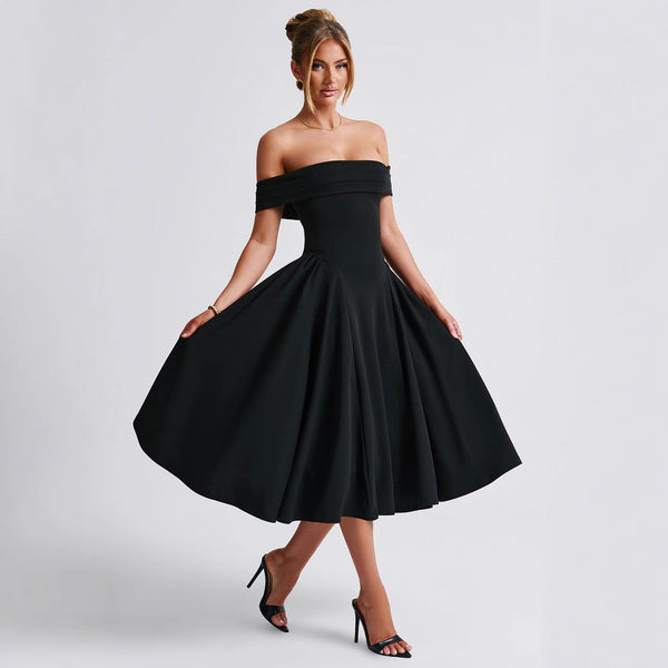 Sienna – Off-Shoulder A-Line Women's Midi Dress