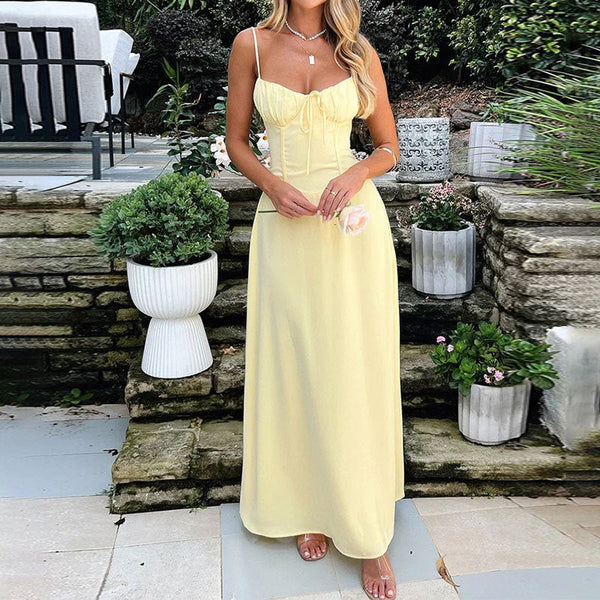 Soleia – Flowy Women's Maxi Dress with Spaghetti Straps
