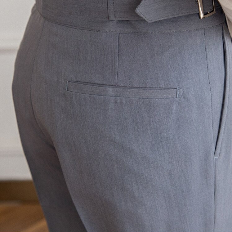 Men’s High-Waist Pleated Trousers