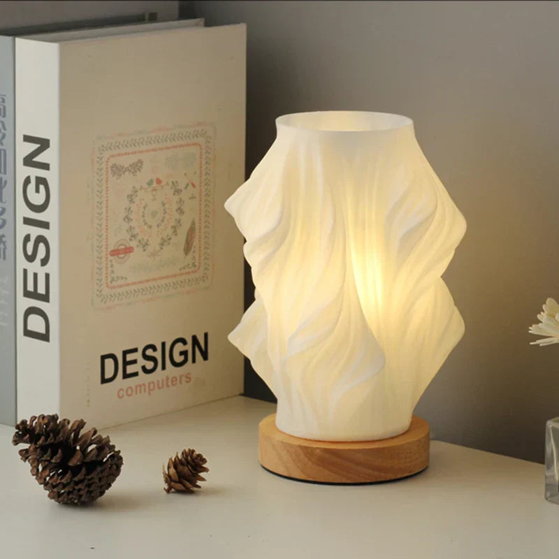 Modern Swirl LED Table Lamp - Unique Design for Cozy Bedside or Desk Use-6