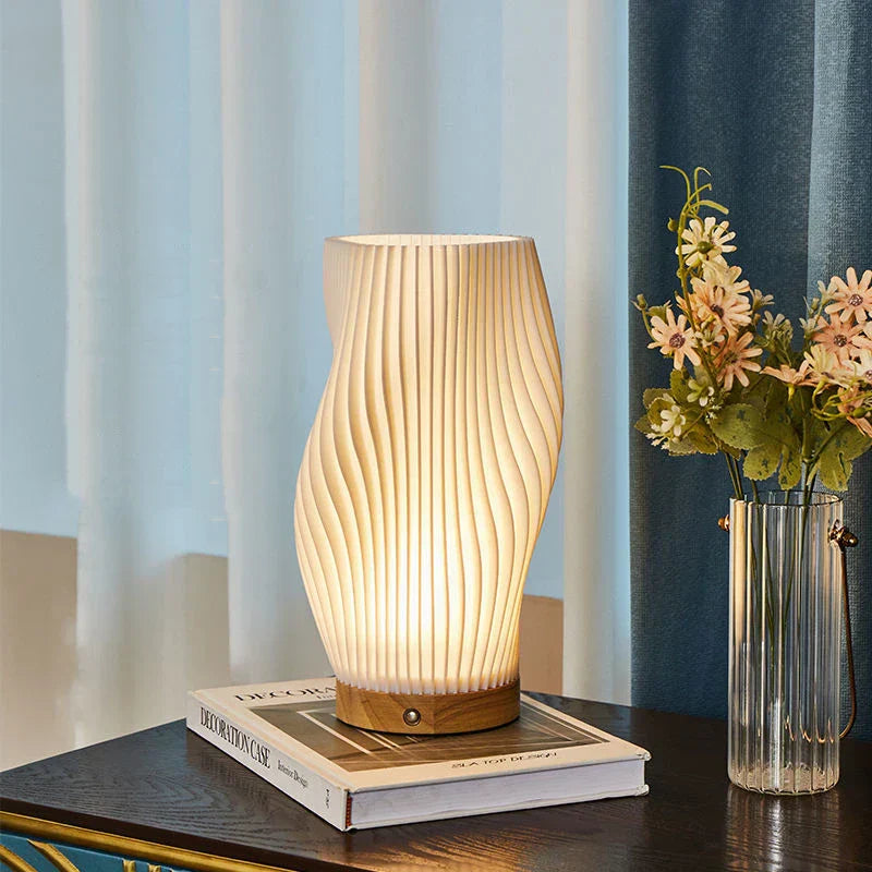 Modern Swirl LED Table Lamp - Unique Design for Cozy Bedside or Desk Use-5