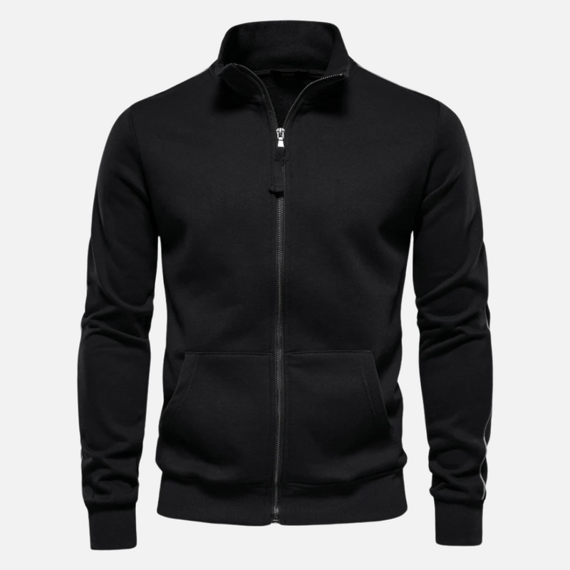Riven – Men's Half-Zip Sweater with Stand Collar