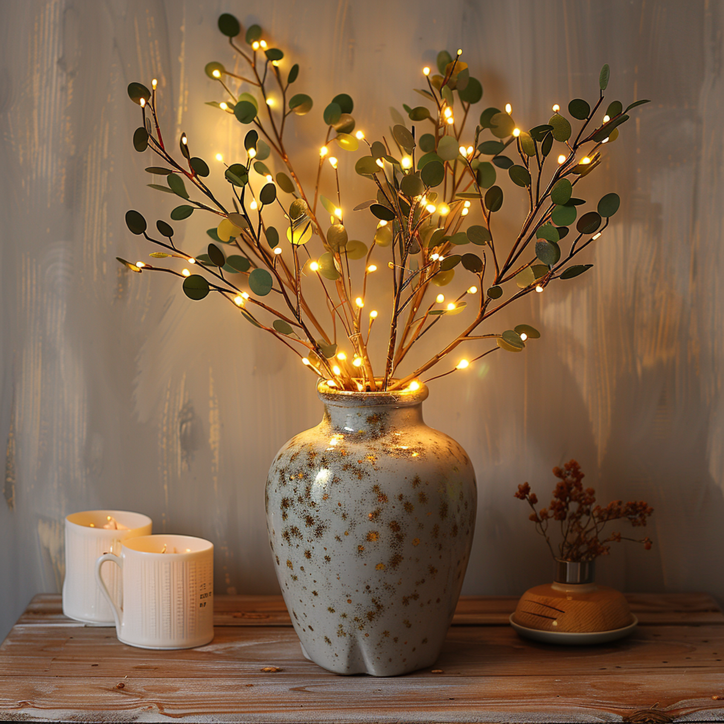 Variant image for Enchanted Olive Branch Fairy Lights - 120 LEDs Battery Operated Twinkle Lights for Cozy Home Decor-1