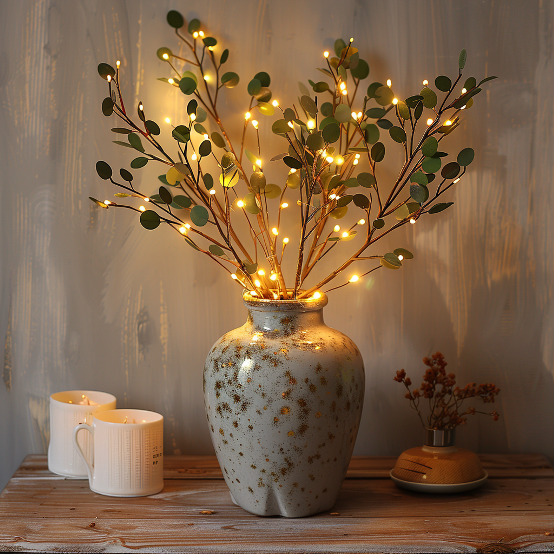 Variant image for Enchanted Olive Branch Fairy Lights - 120 LEDs Battery Operated Twinkle Lights for Cozy Home Decor-1