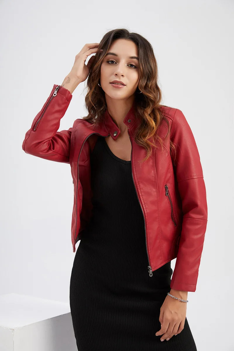 Elena – Fitted Faux Women's Leather Jacket