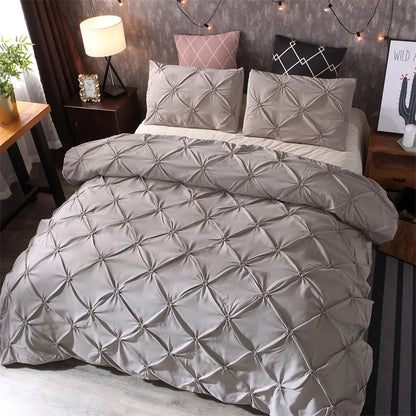 LuxeDream - Stylish Pintuck Duvet Cover Set