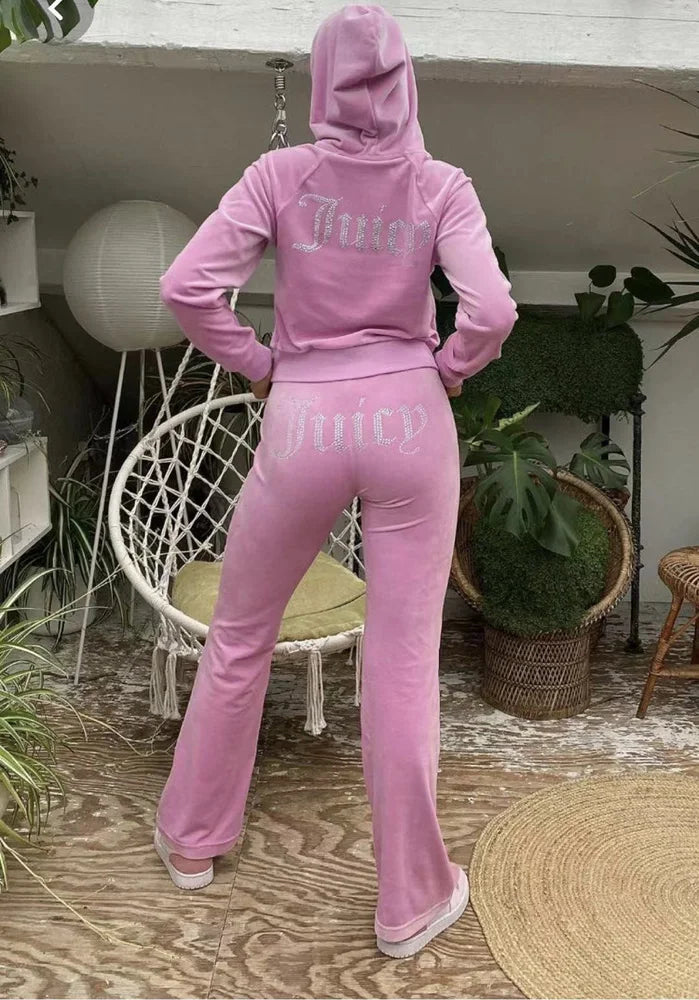Luna – Women’s Velour Tracksuit | Two-Piece Hoodie & Pants Set