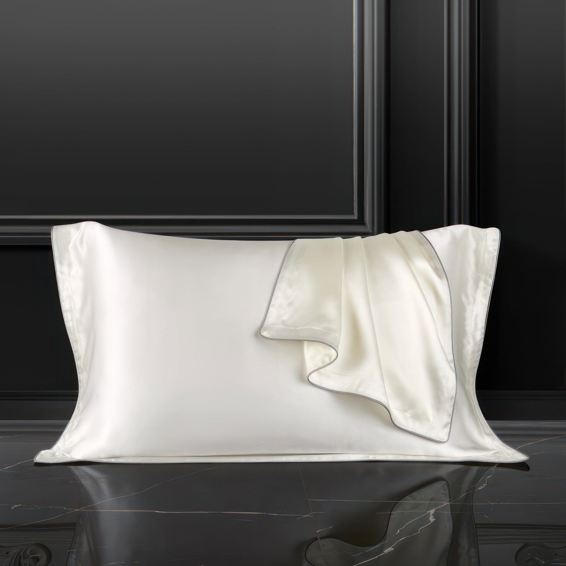 Luxurious Silk Pillowcase for Hair - Reduces Breakage & Wrinkles, Tencel Underside-3
