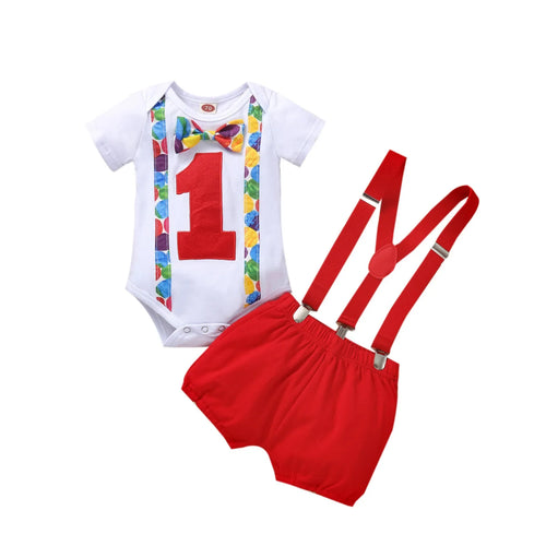 TINY HERO - 1st Birthday Baby Bodysuit & Shorts