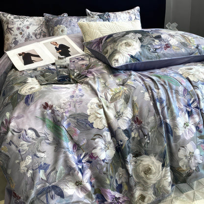 Elegant Floral Duvet Cover Set - Luxurious Egyptian Cotton, King Size-6