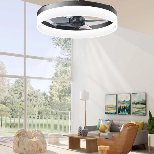 Modern Dimmable Ceiling Fan with Remote Control, Reversible Motor & Silent Blades-1