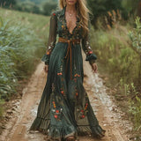 Selena - Boho Floral Women's Maxi Dress