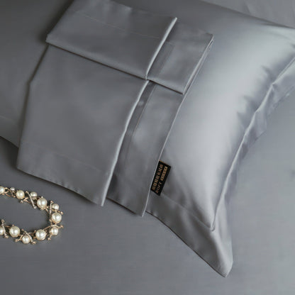 Luxe Grey Bedding Set - 100% Egyptian Cotton, 1000 Thread Count Duvet Covers-6