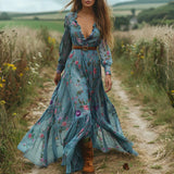 Selena - Boho Floral Women's Maxi Dress