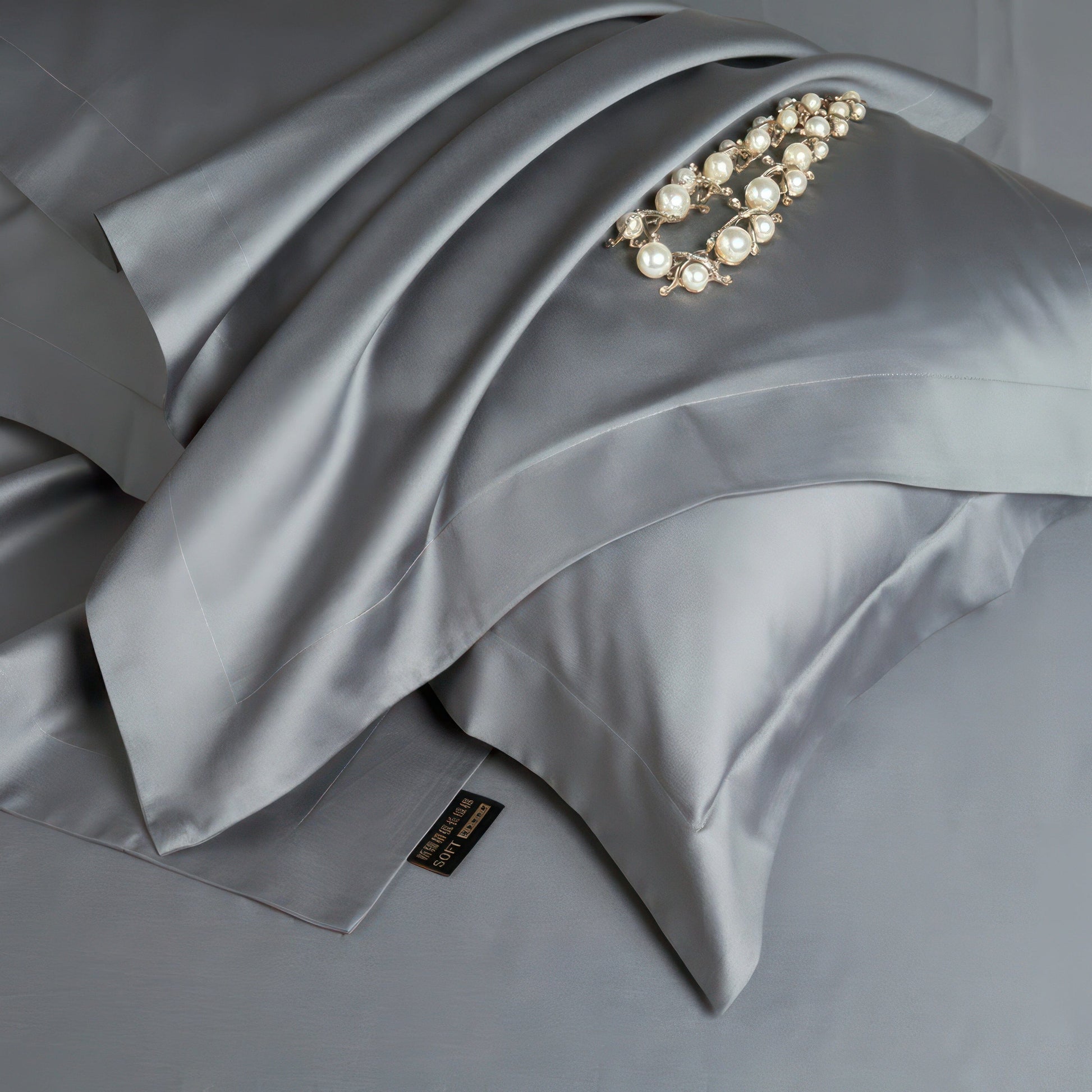Luxe Grey Bedding Set - 100% Egyptian Cotton, 1000 Thread Count Duvet Covers-5