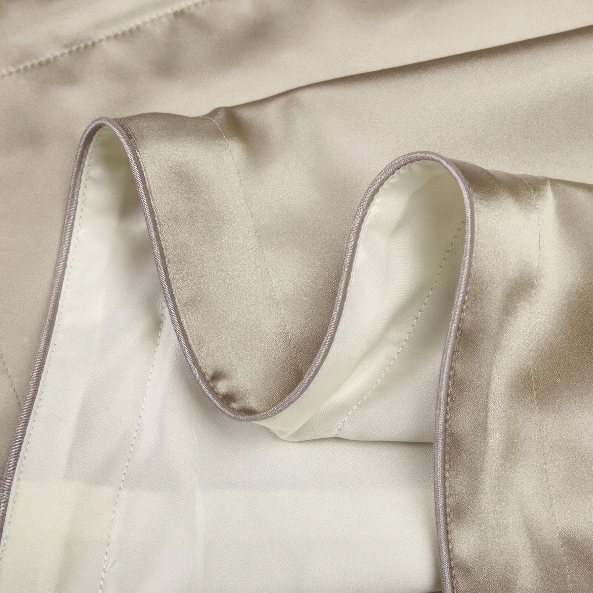 Luxurious Silk Pillowcase for Hair and Skin Care - Best Silk Pillow Case, Smooth Tencel Underside, Elegant Beige-4