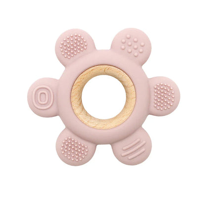 CHEWIEBUD - Silicone & Wooden Baby Teether Ring