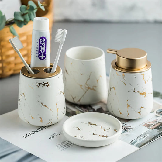 Nordica – Marble Bathroom Accessory Set with Minimalist Design
