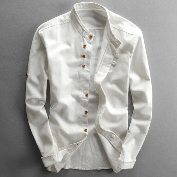 Men's Slim Fit Stand-Up Collar Shirt