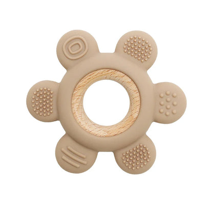 CHEWIEBUD - Silicone & Wooden Baby Teether Ring