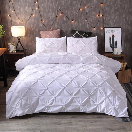 LuxeDream - Stylish Pintuck Duvet Cover Set