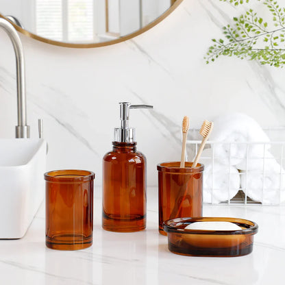 Apothecary Luxe - 4-Piece Elegant Bathroom Accessories Set for Timeless Style-3