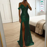 Sierra – Sparkling Off-Shoulder Evening Women's Dress
