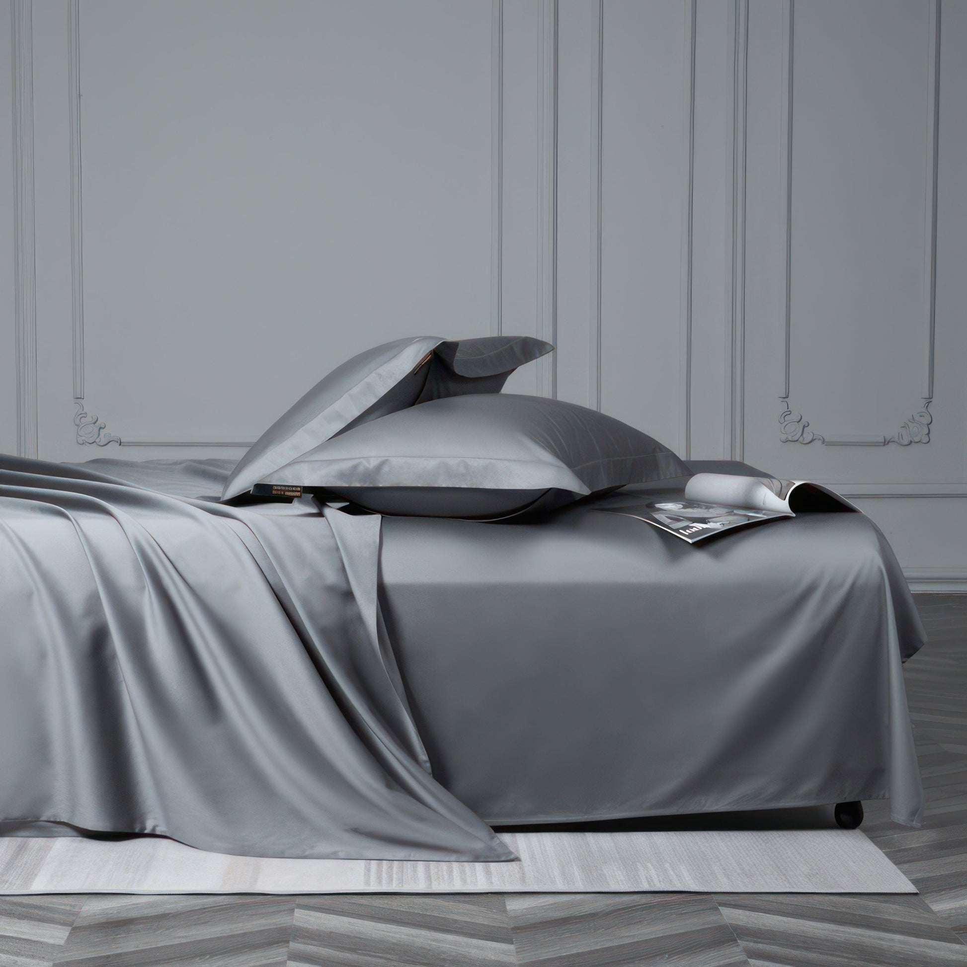 Luxe Grey Bedding Set - 100% Egyptian Cotton, 1000 Thread Count Duvet Covers-2