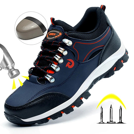 Steel Toe Safety Shoes for Men - Lightweight Puncture-Proof Work Boots-1