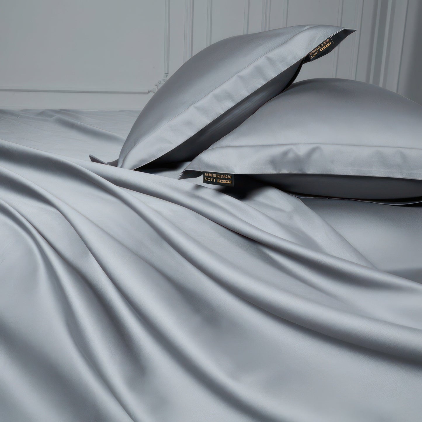 Luxe Grey Bedding Set - 100% Egyptian Cotton, 1000 Thread Count Duvet Covers-3