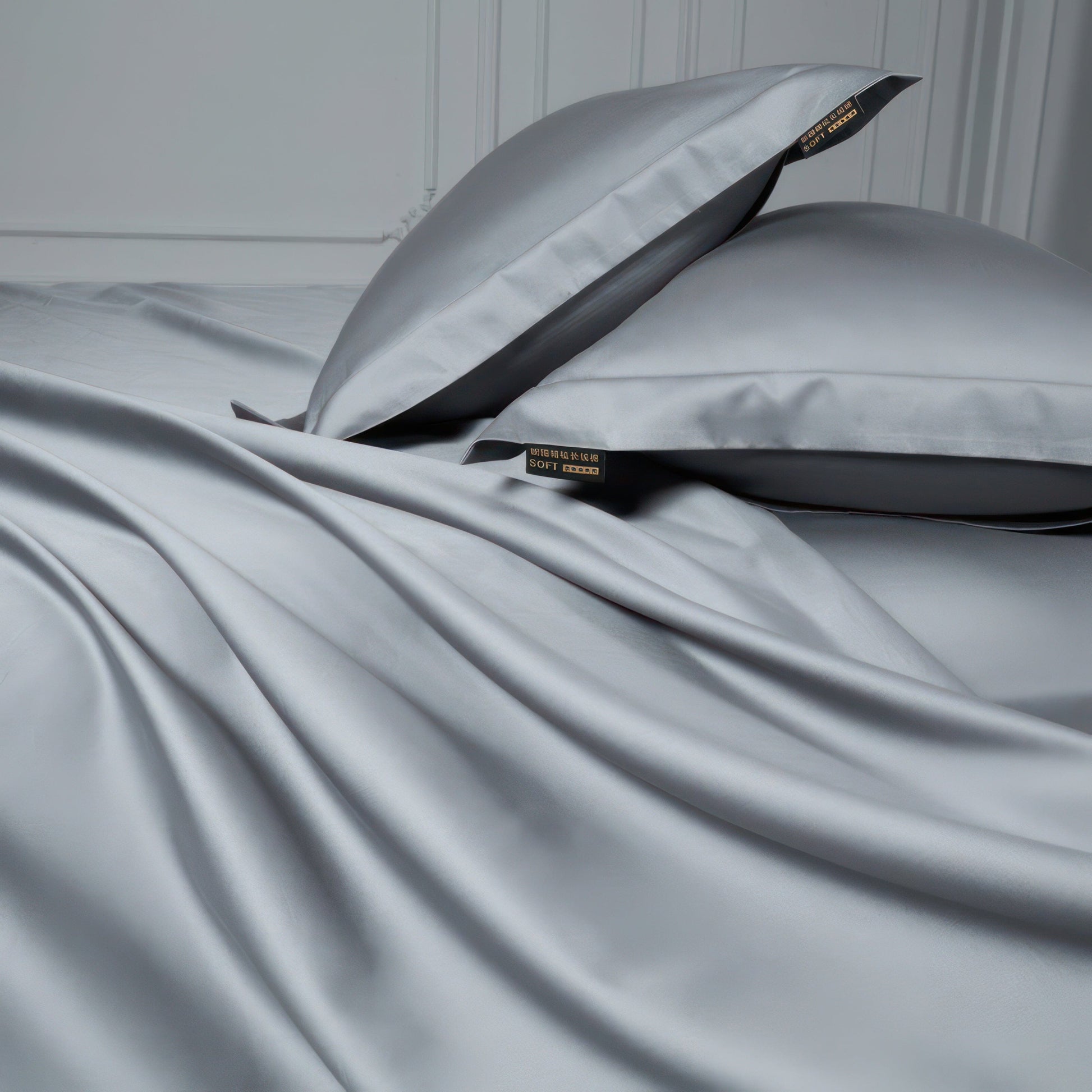 Luxe Grey Bedding Set - 100% Egyptian Cotton, 1000 Thread Count Duvet Covers-3