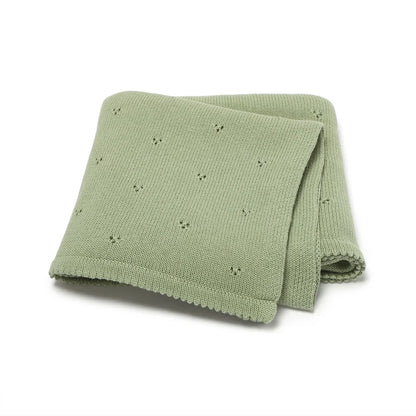 5 Piece Set Cozy Cotton Knitted Baby Blanket