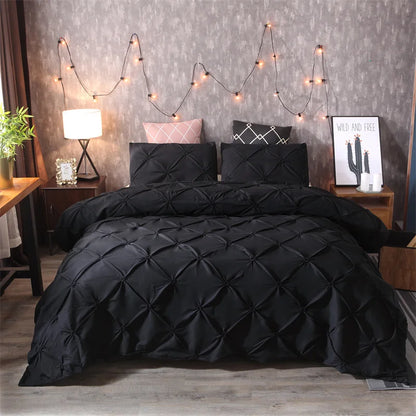 LuxeDream - Stylish Pintuck Duvet Cover Set