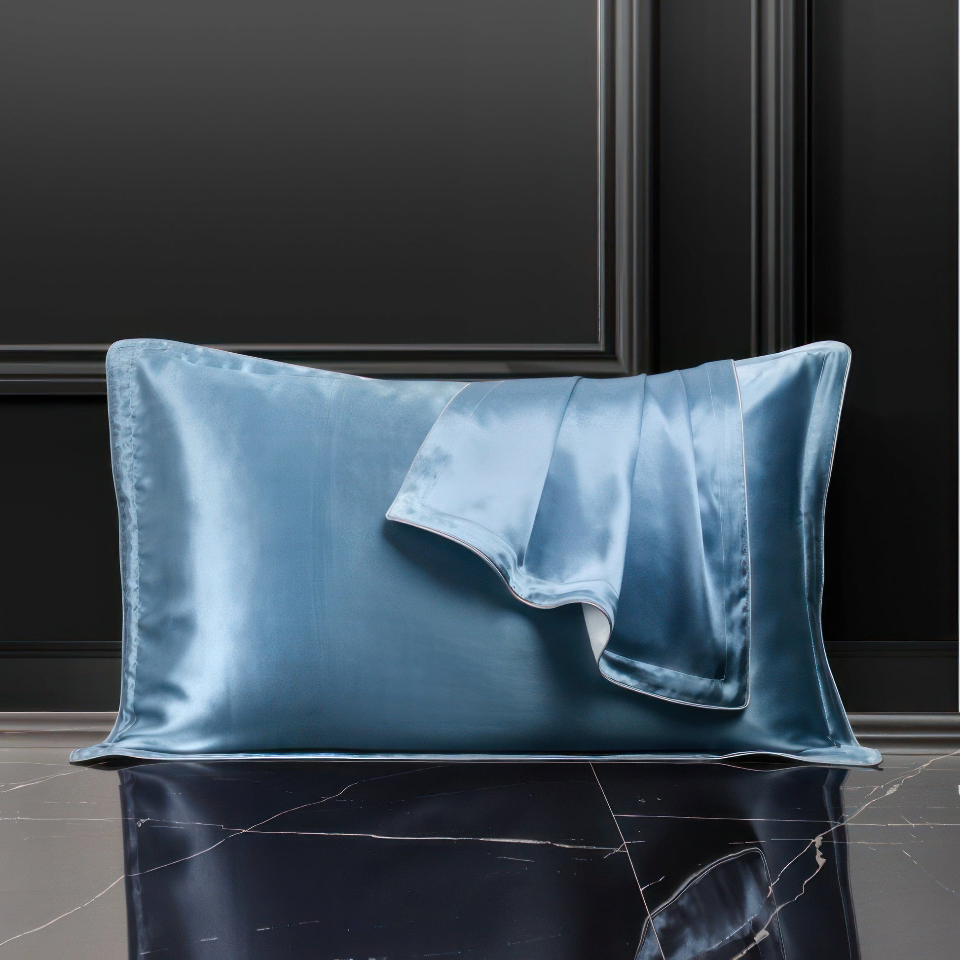 Belle Blue - Luxurious Silk Pillowcase for Hair & Skin Care, Hypoallergenic-3