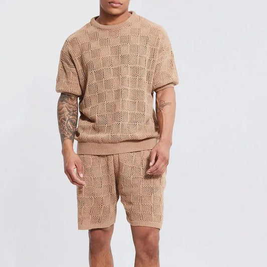 Variant image for James - Men's Short Set with Textured Design for Summer Comfort-3