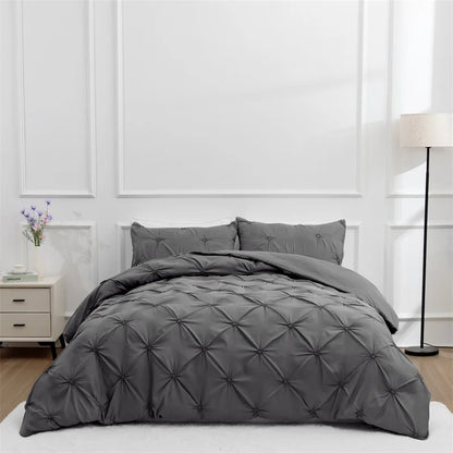 LuxeDream - Stylish Pintuck Duvet Cover Set