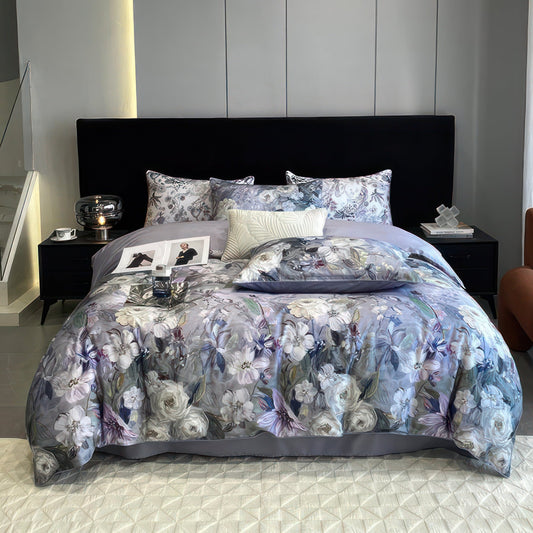 Variant image for Elegant Floral Duvet Cover Set - Luxurious Egyptian Cotton, King Size-1