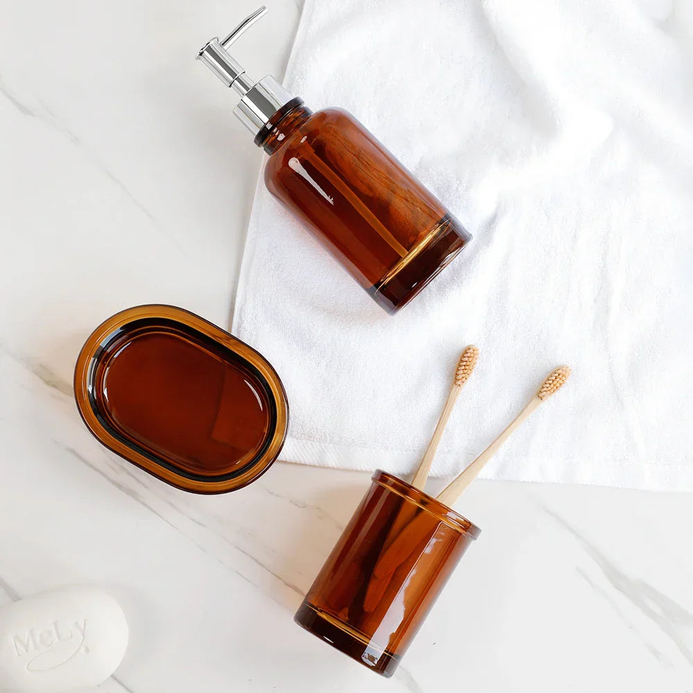 Apothecary Luxe - 4-Piece Elegant Bathroom Accessories Set for Timeless Style-5
