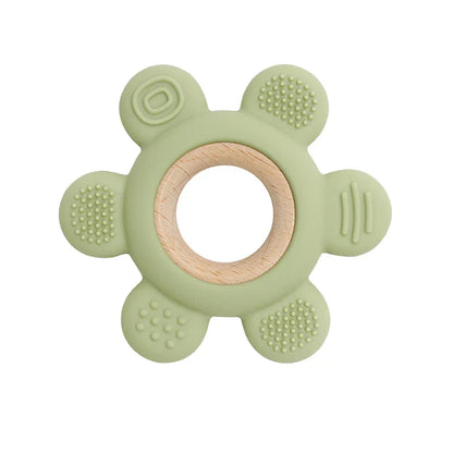 CHEWIEBUD - Silicone & Wooden Baby Teether Ring