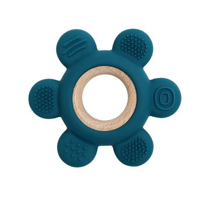 CHEWIEBUD - Silicone & Wooden Baby Teether Ring