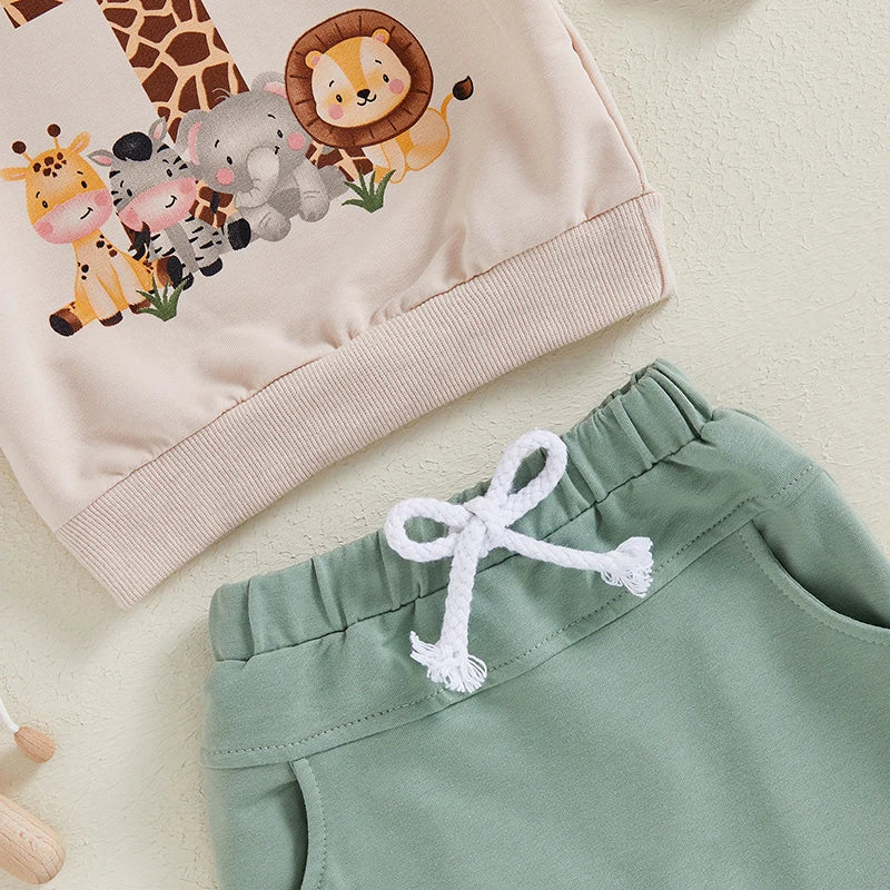 LULU & LEO - Conjunto de roupa de primeiro aniversário para bebé menino