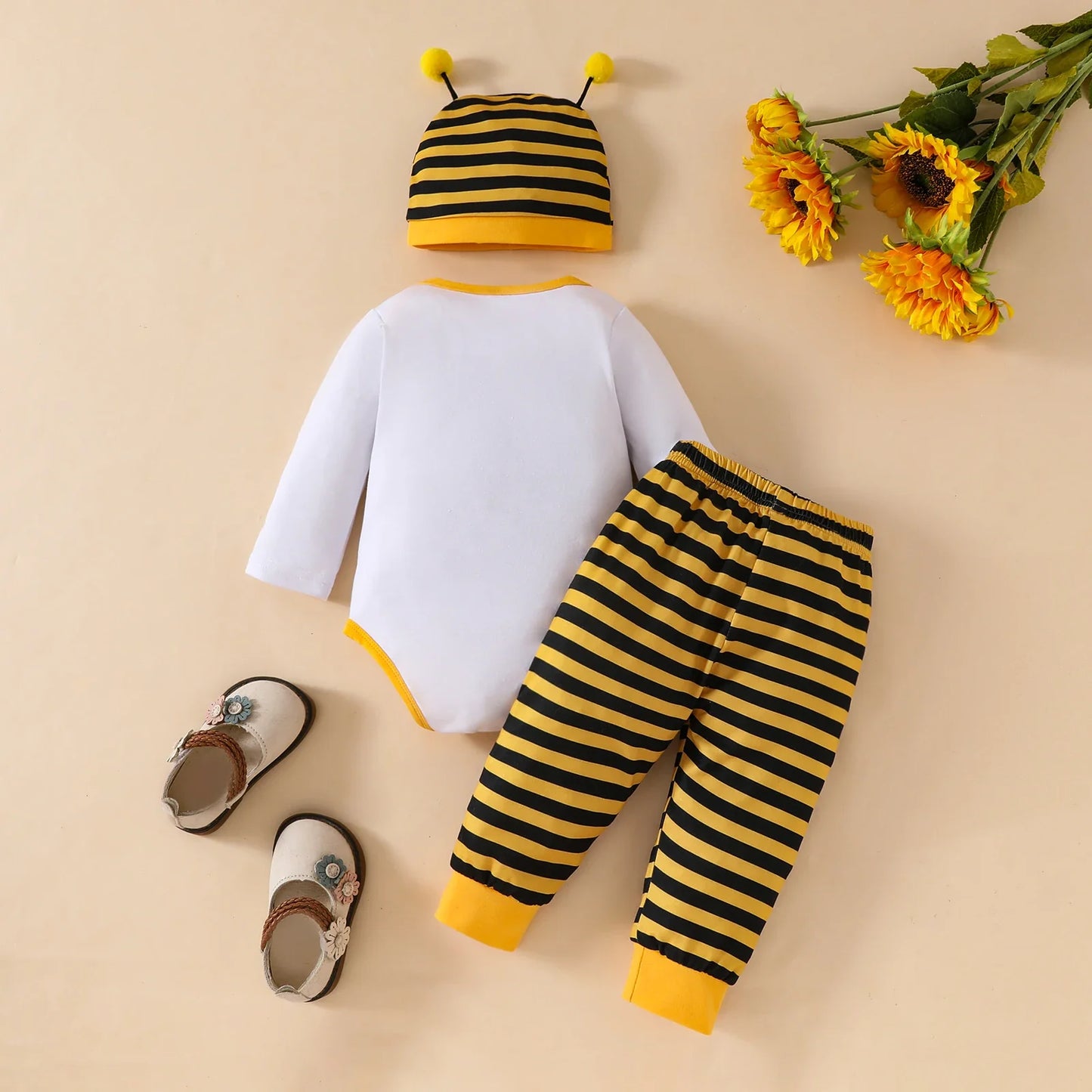 BuzzBaby - Adorable Bumble Bee Baby Bodysuit & Pants