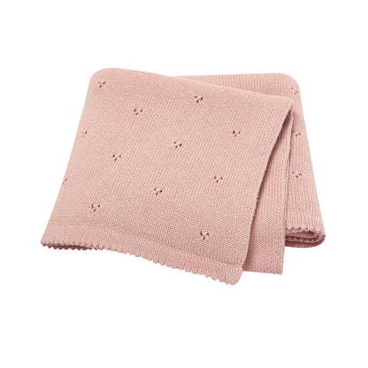 5 Piece Set Cozy Cotton Knitted Baby Blanket