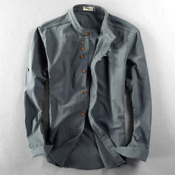 Men's Slim Fit Stand-Up Collar Shirt