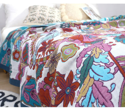 Blossom Dreams - Reversible Floral Cotton Blanket
