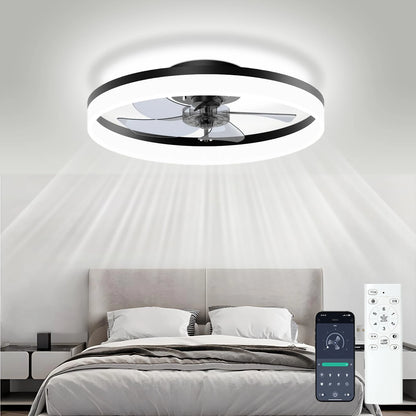 Modern Dimmable Ceiling Fan with Remote Control, Reversible Motor & Silent Blades-2